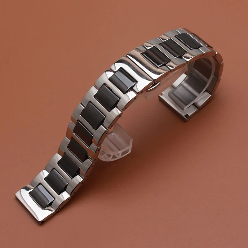 Керамика с нержавеющей сталью ремешки для часов 14mm16mm 18 мм/20 мм/22 ремешок для часов, мм 306L стальной ремешок для наручных часов высокие качественные ремешки для ручных часов