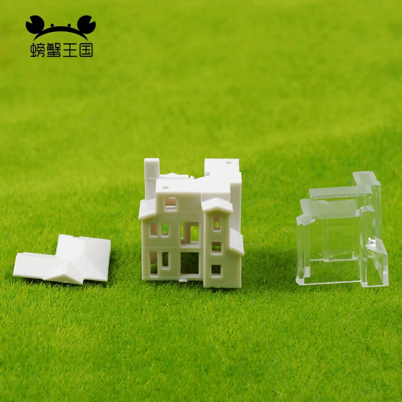 1pcs 1/500 1/800 HO scale DIY model buildings villa train scene model making materials plastic real estate train kits