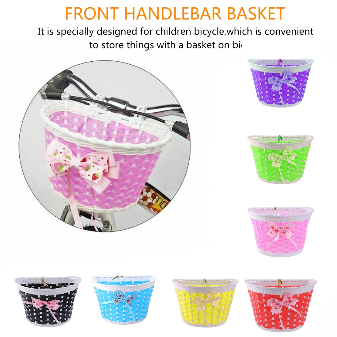 

Kid Bike Hanging Front Handlebar Basket Bike Bowknot Front Basket For Children Girl Gifts Cycling Accessories