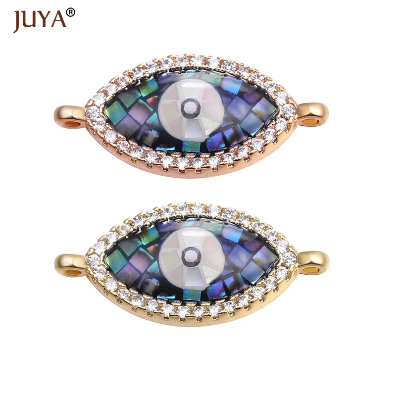 

Juya Trendy Jewelry Making Supplies 6 Types of Greek Eye/Blue Turkish Eye/Evil Eye Charms Connectors For Jewelry DIY Craft