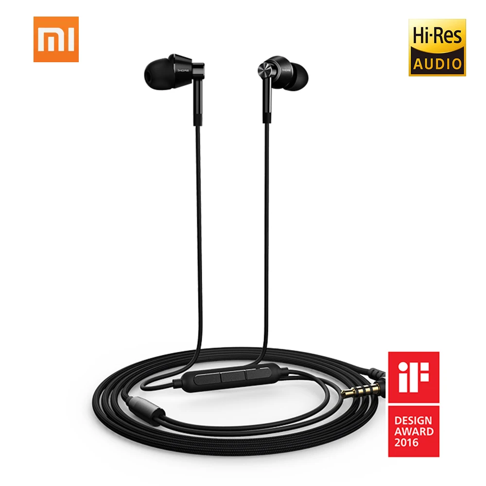 

Xiaomi 1MORE E1017 Dual Driver Graphene Dynamic Earphone for Phone/Tablet in-Ear L Bending of Volume Aluminum Alloy Kevlar Fiber