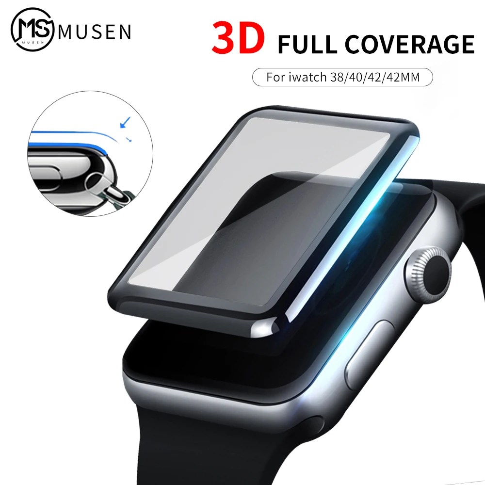 3d пленка из закаленного стекла с полным покрытием для Apple Watch Series 6 5 4 3 2 водонепроницаемая Защитная экрана Iwatch