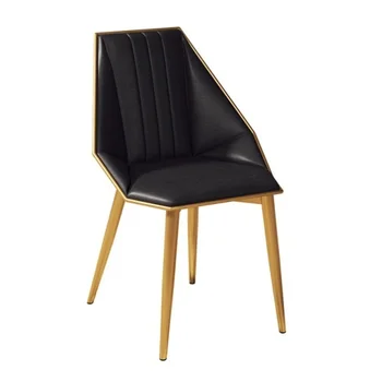 

Ins Light Luxury Leather Art Dining Chair European Modern Simple Back Chair Restaurant Coffee Shop Upholstery Cushion Dining Cha