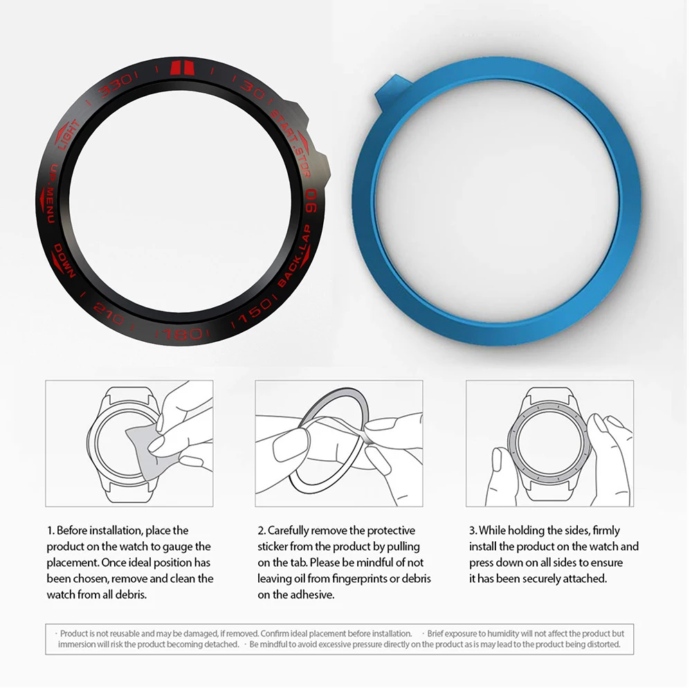 Кольцо для часов Garmin Fenix 5x/Fenix3 из нержавеющей стали со скульптурным тахиметром, клейкая крышка, кольцо с защитой от царапин