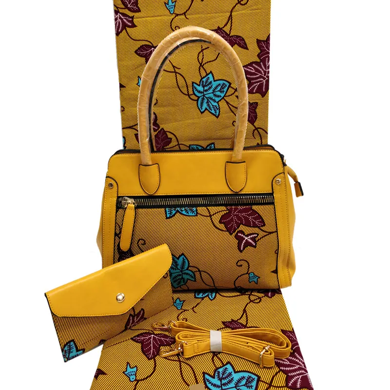 Африканская сумка и 6 ярдов африканская ткань высокого качества традиционная сумка Анкара африканская восковая ткань для ручной работы H1903