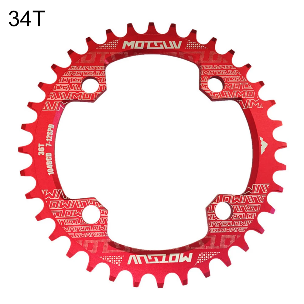 32/34/36/38T 104BCD алюминиевый сплав велосипедная Звездочка MTB дорожный велосипед Звездочка велосипеда Кривошип велосипеда круг диаметра окружности болтов(одиночная диафрагма
