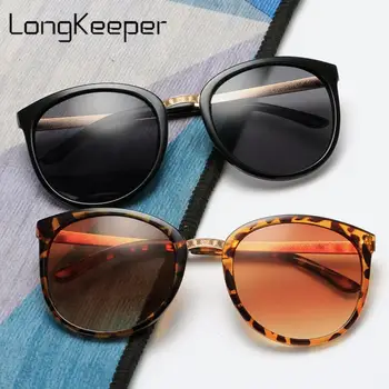 

LongKeeper Luxury Oversized Round Sunglasses Women 2021 New Cat Eye Sun Glasses Fashion Brand Ladies Black Leopard Lentes De Sol