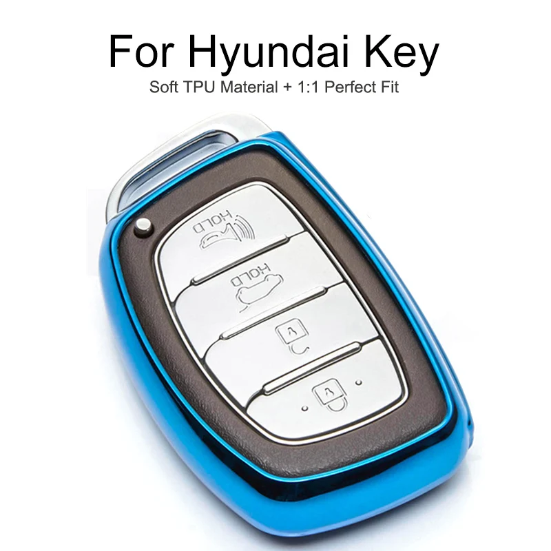 

TPU Protection Car Key Cover Case For Hyundai I10 I30 Creta IX25 IX20 Santa fe Solaris Tucson Elantra Key Chain Ring Accessories
