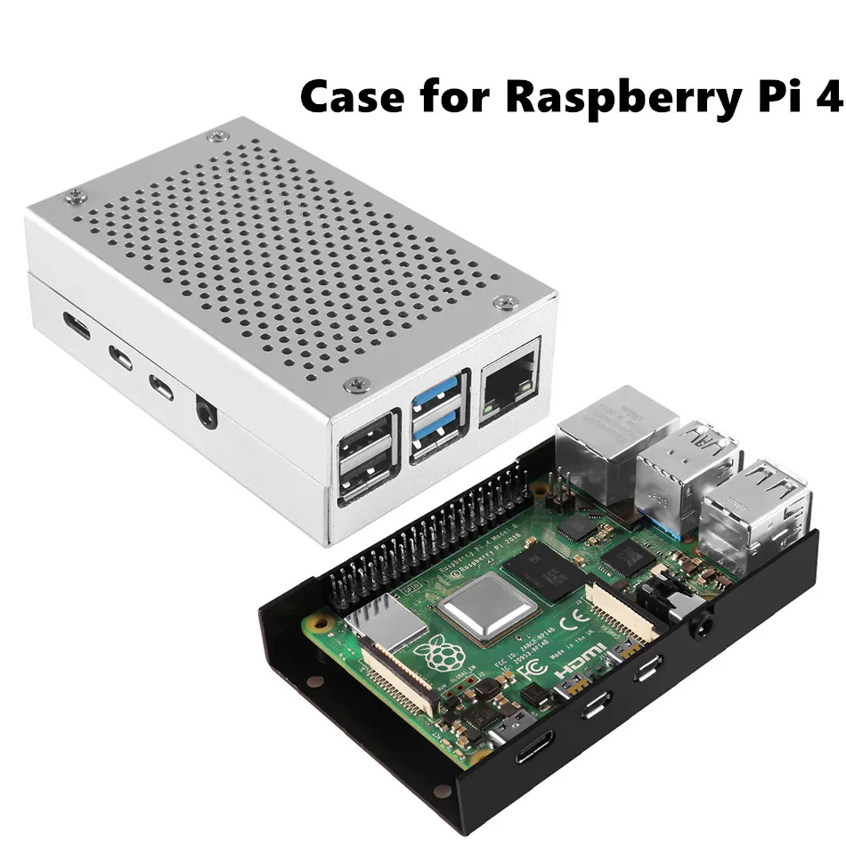 Последний алюминиевый корпус для Raspberry Pi 4 Модель B металлический корпус RPI 4