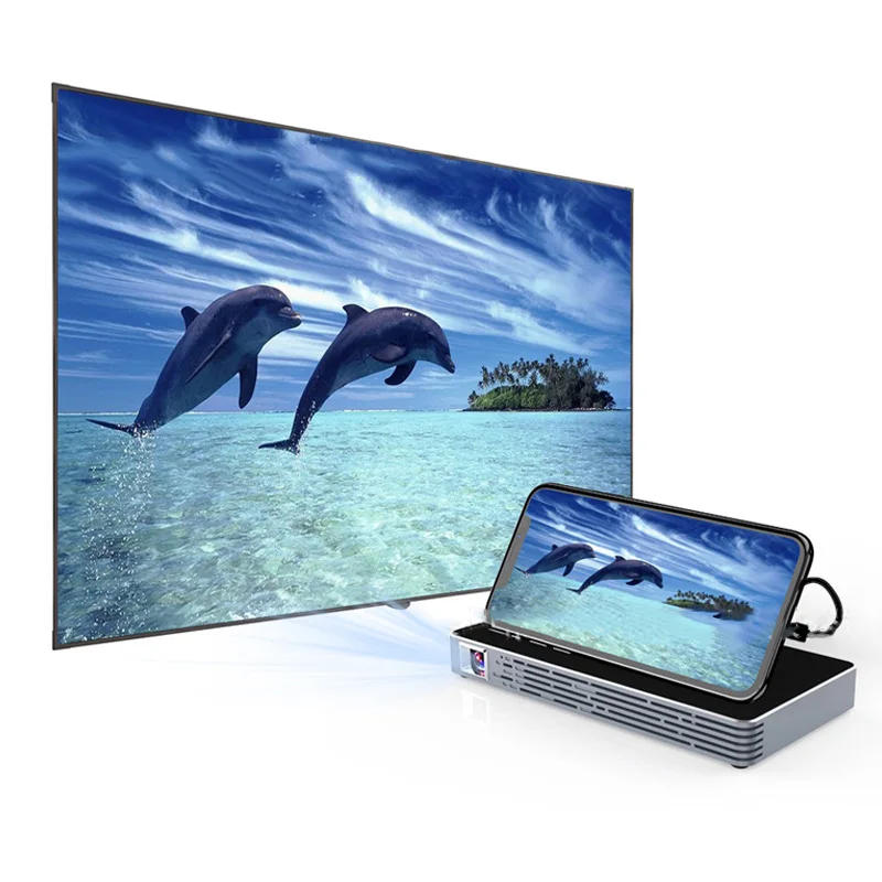 

Newly Mini Portable Projector Household Smart DLP HD Phone Beamer for Home Theater 999