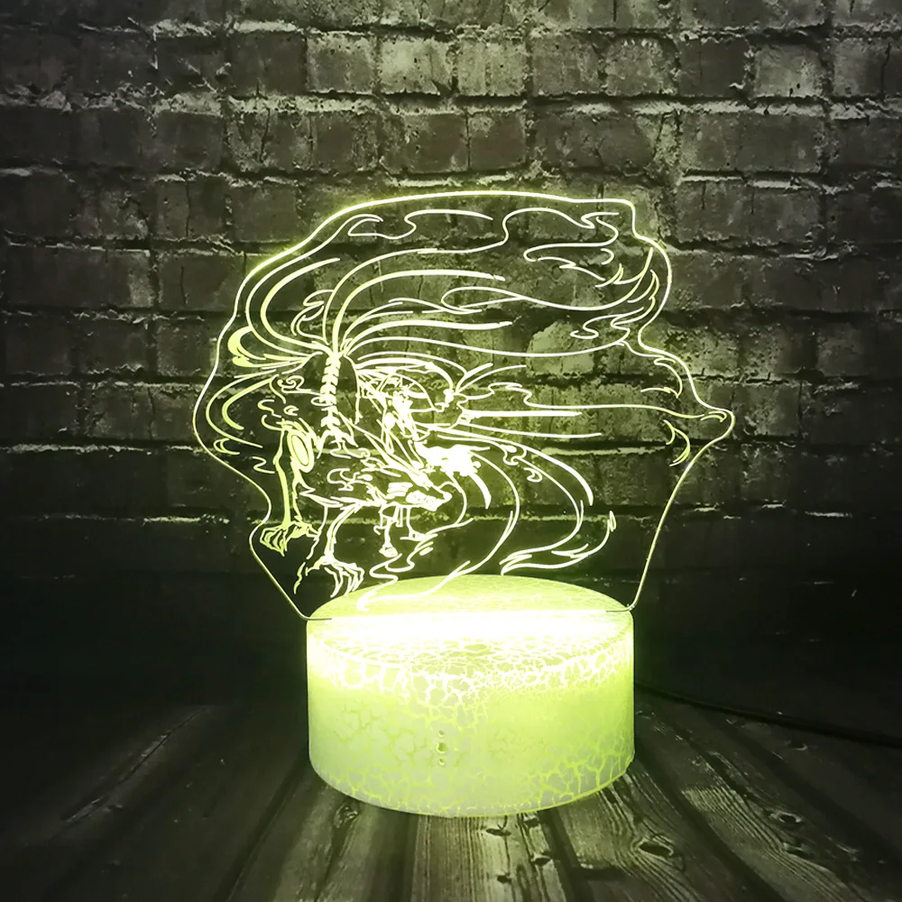 Наруто мультфильм лампа для мальчика номер Namikaze Minato светодиодный 3D фигурку кююби