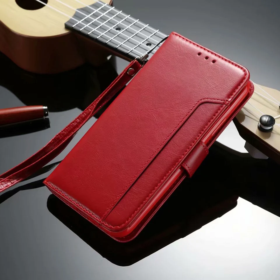 red Роскошный кожаный чехол для iPhone 5 5S SE 6, 7, 8 Plus, X чехол-кошелек, флип-чехол для iPhone Xs, XR, Xs, Max, с отделениями для карт, чехол для телефона - Цвет: red