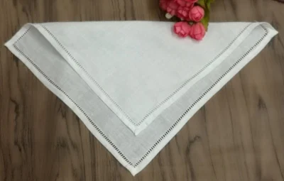Набор из 12 модных носовых платков полотенце 10x10-дюймовые белые льняные пеньковые чайные салфетки из ткани для гостей кухонное полотенце