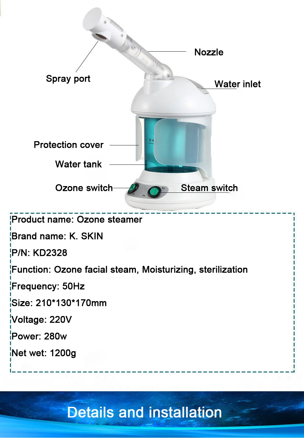 Beauty salon Facial Steamer Face Steaming Device Deep Cleaning spa sauna Facial Cleaner Machine Face Thermal Sprayer