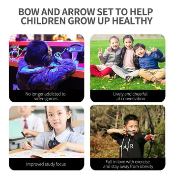 

Archery Field Fiberglass Bow Arrow Child Bow 8 Pounds Powerful 3 Color Competitive Competition Hunting Bow Durable
