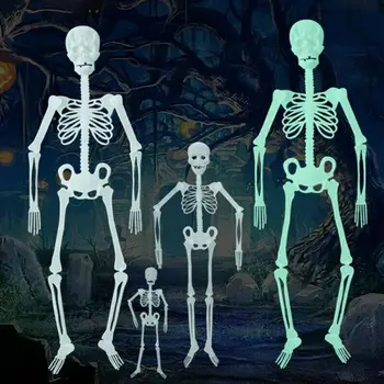 

150cm/90cm/32cm Halloween Luminous Hanging Skeleton Scary Props Outdoor Party Decorations