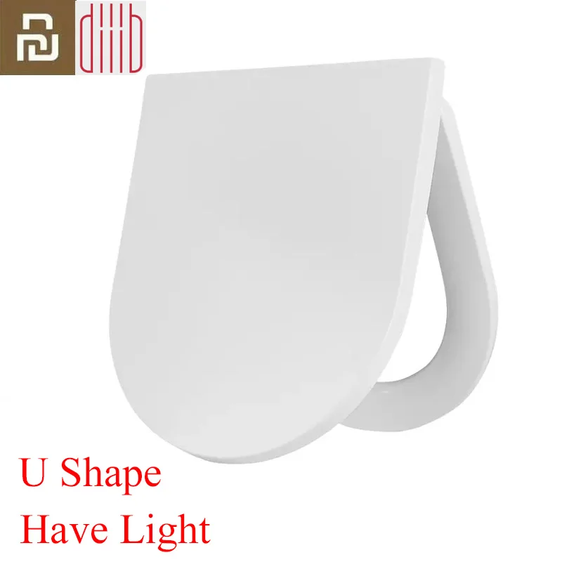 U Type Have Light Xiaomi Mijia Dabai U/V тип Ночной свет крышка сиденья унитаза набор медленно закрывающийся бытовой Быстрый выпуск ванная комната крышка унитаза - Цвет: U Type Have Light
