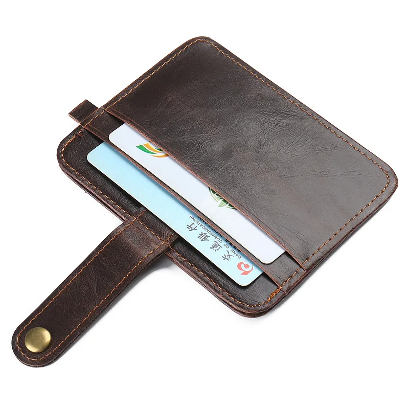 Модный кошелек с Rfid на застежке мужской кожаный тонкий карман для монет