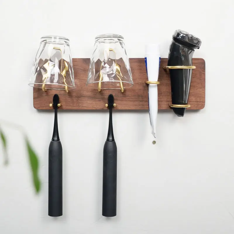 solid wood cup electric toothbrush small tooth cup suction type free