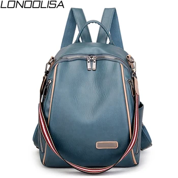 

New Women Multifunction Backpack High Quality Soft Leather College Bags for women 2019 Wild Ladies Travel Backpack Mochila Mujer