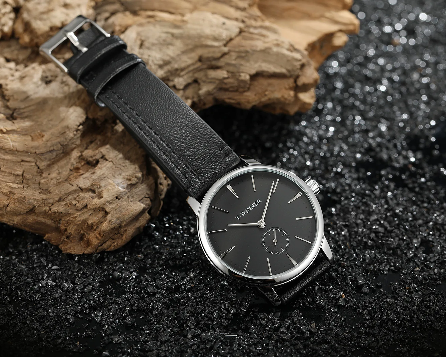 

New Style Winner Genuine Leather Waterproof Analog Watch Men's Simple Ultra-Thin Manual Analog Watch