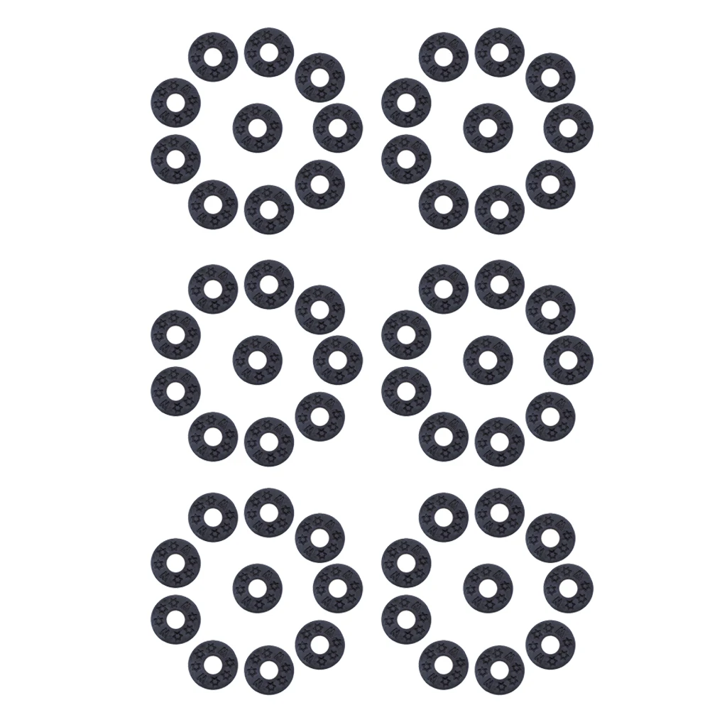 60pcs Guitar Strap Block Rubber Lock Washer Gasket Cushion for Guitar Parts
