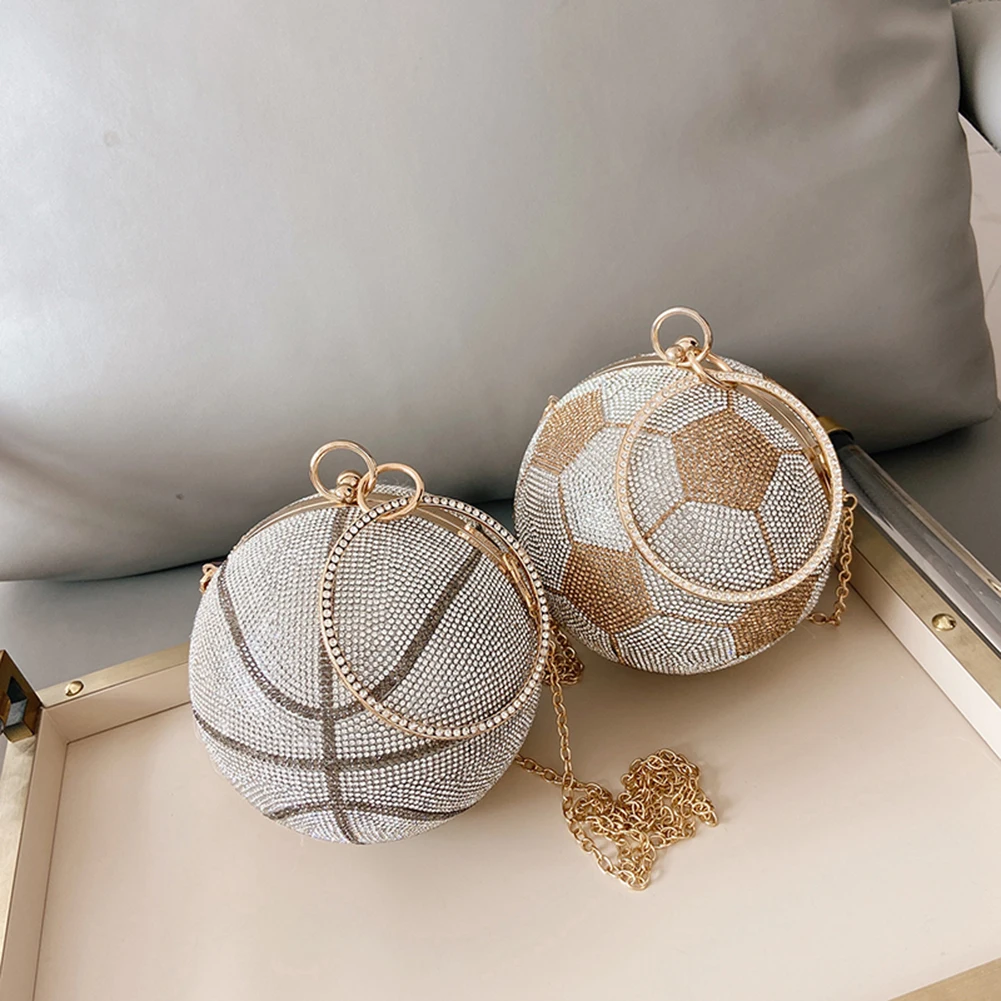 

Luxury Rhinestone Round Ball Shaped Handbags Women Shoulder Messenger Bag for Ladies 2020 New