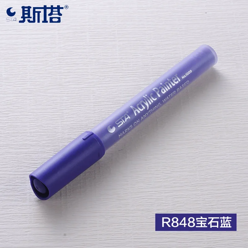 Sapphire blue R848 1 шт 2 мм акриловые Краски маркер для белой доски подробный маркировки Цвет Краски ручки для Керамика стекло ROCK фарфоровая кружка дерево ткань из плотной ткани - Цвет: Sapphire blue R848