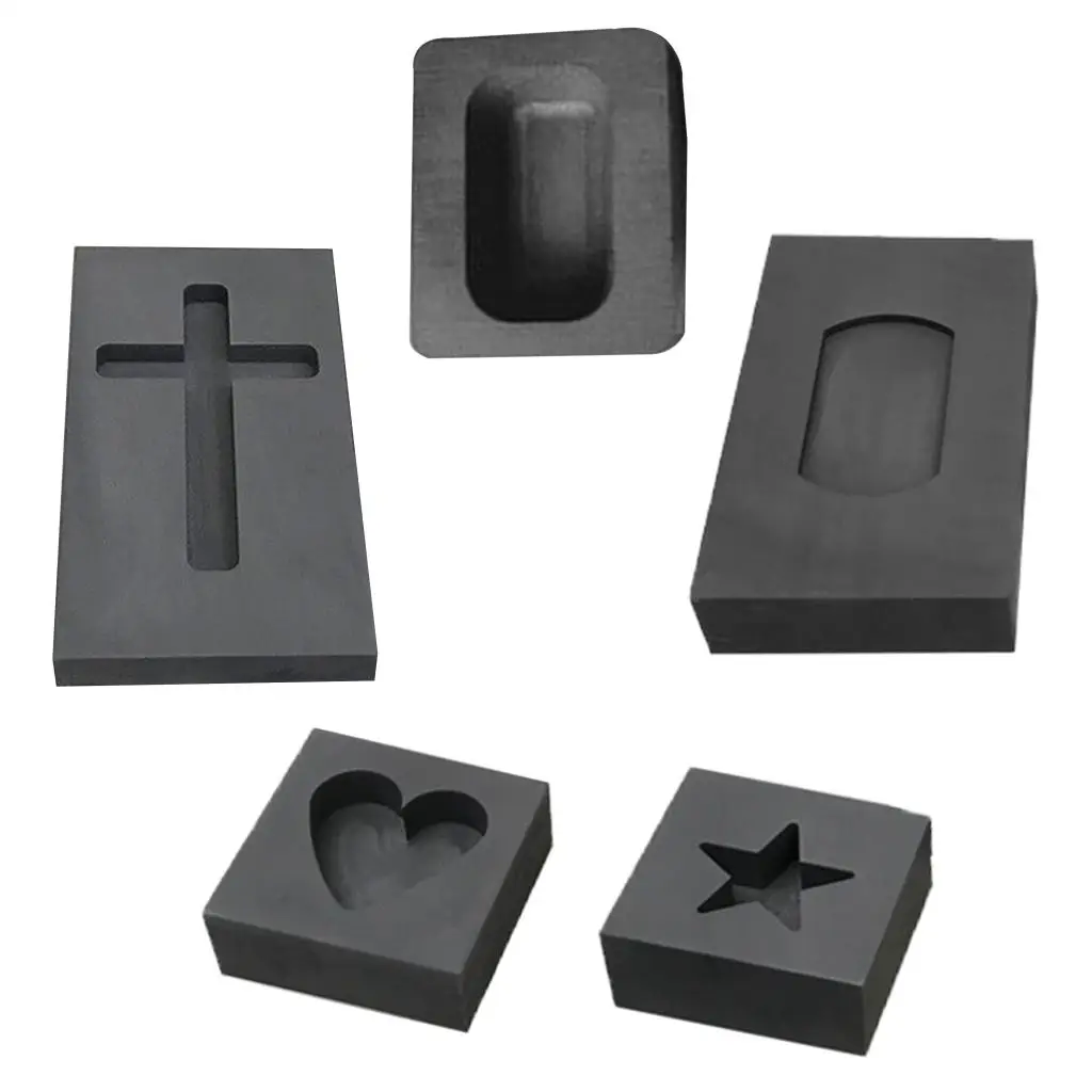 

5Pcs Graphite Ingot Mould Mold Tool for Metal Aluminum for Copper Brass Zinc