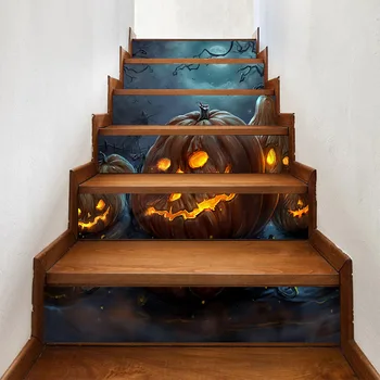 

Halloween Stereo Stair Sticker Imitation Oil Painting Pumpkin Stair Sticker Removable Waterproof Wall Sticker DIY Wallpaper 5