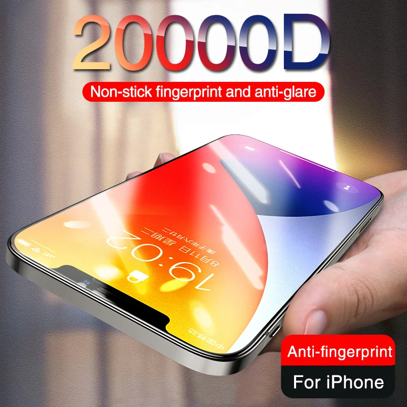 20000D Protective Glass on For iphone 12 Pro 11 Pro Max XR X Screen Protector iphone 11 Pro XS Max 12 mini Full Cover Glass Film afbeelding