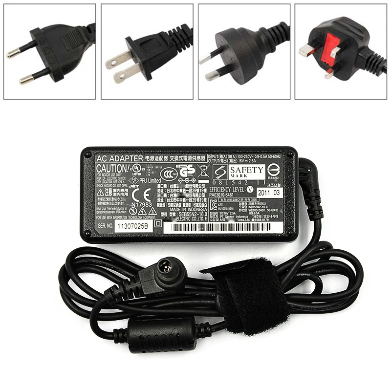 Used SEB55N2-16.0 PA03010-6461 Power Supply AC Adapter 16V 2.5A For Fujitsu Siemens LifeBook P1000 P1032 P1035 P1110 | Электроника
