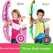 

Bow And Arrow For Kids LED Light Up Archery Sets Toys Outdoor Sports Archery Bow And Arrow Toys Funny Targets Shooting Game
