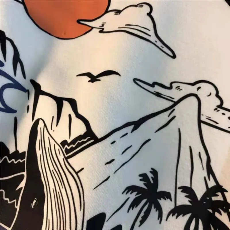 Autumn And Winter New Japanese Retro Painting Printing Tide Brand American Long-sleeved Jacket Wild Couple Ins Round Neck Sweate