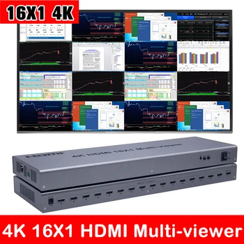 

4K HDMI 16x1 Quad Multi-viewer Switcher 16 In 1 Out Seamless Switch Multiviewer Picture Screen Divider Converter Ethernet RS232