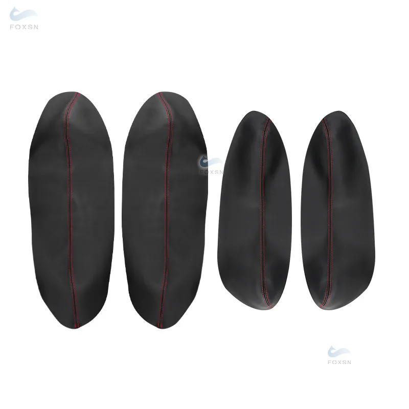 4pcs 마이크로 화이버 가죽 자동차 스타일링 인테리어 도어 팔걸이 패널 커버 혼다 XRV Vezel H-RV 보호 트림