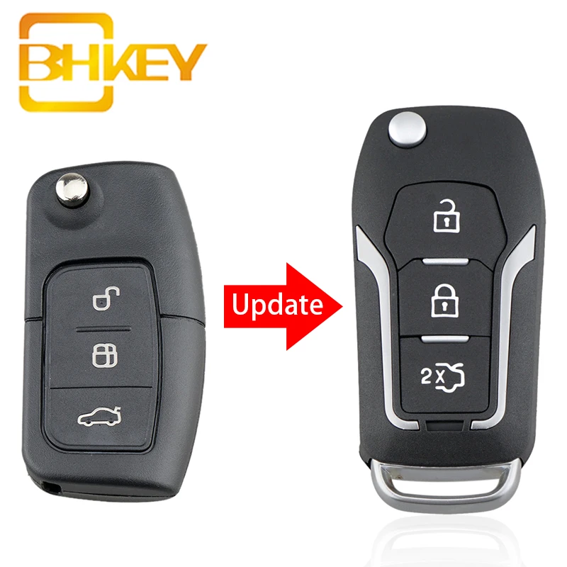 Умный чехол BHKEY для автомобильного ключа с 3 кнопками Ford Focus 2 mondeo Fiesta Складной