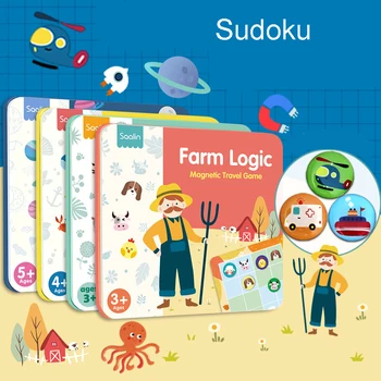 

Puzzle table game Sudoku Jiugongge chessboard children logical thinking training animal traffic space portable educational toys