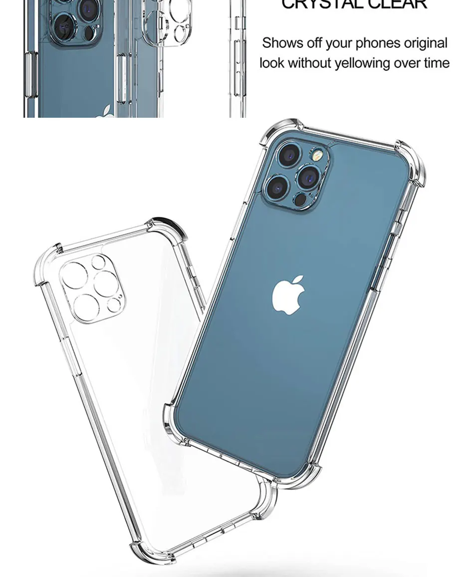 iphone xr phone case Lens Transparent Shockproof Protective Case For iPhone 13 12 11 Pro Max Xs Max X XR 7 8 Plus SE 2020 Clear TPU Cases Cover Back iphone 11 cover