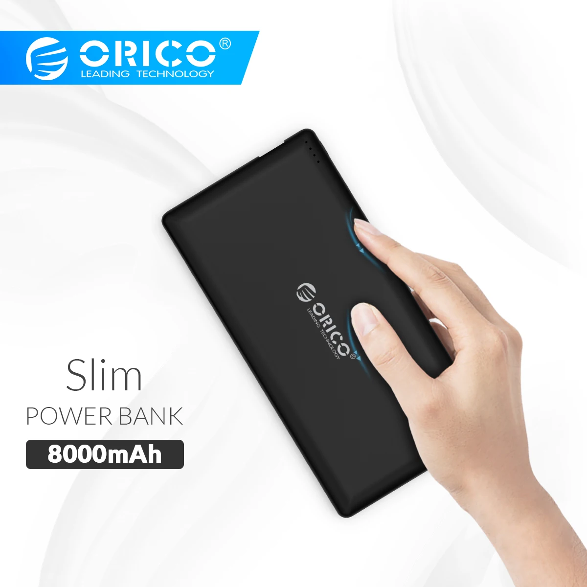 

ORICO 8000mah Slim Power Bank Thin USB External Battery Charger for iphone Samsung Xiaomi Huawei Smartphone