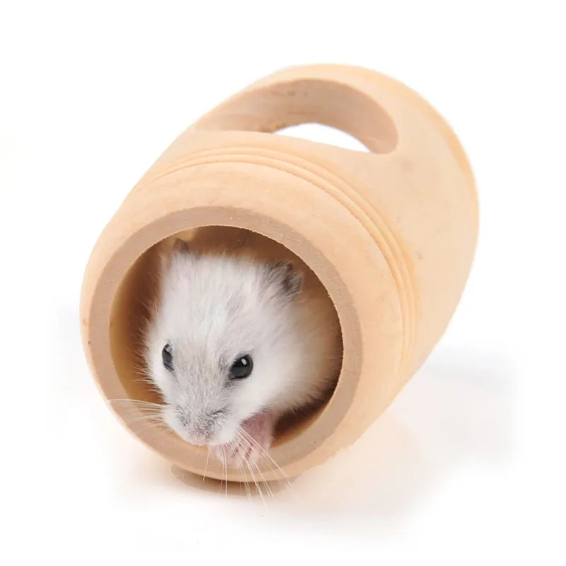 Хомяк баррель гнездо маленький домик для домашних животных деревянный игрушечный хомяк барабан хомяк деревянная игрушка