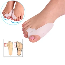 2Pcs=1Pair Toe Separator Hallux Valgus Bunion Corrector Orthotics Feet Bone Thumb Adjuster Correction Pedicure Sock Straightener