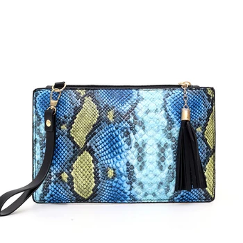 

Fashion Serpentine Women Elegant Party Clutches PU Leather Envelope Clutch Bag Handbag Lady Female Vintage Evening Bag Wallet