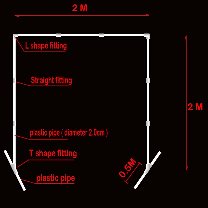 DH_2x2m square arch pole-no base style-1