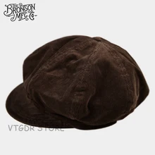Sztruks Bronson Vintage płaska czapka zimowa klasyczna męska czapka gazeciarza jazdy brązowy tanie i dobre opinie CA (pochodzenie) Dla dorosłych Unisex Na co dzień bn1902 Paisley Newsboy Caps