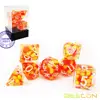 Bescon Firey Pearl Polyhedral Dice Set, Fire Pearl Poly RPG Dice set of 7 1