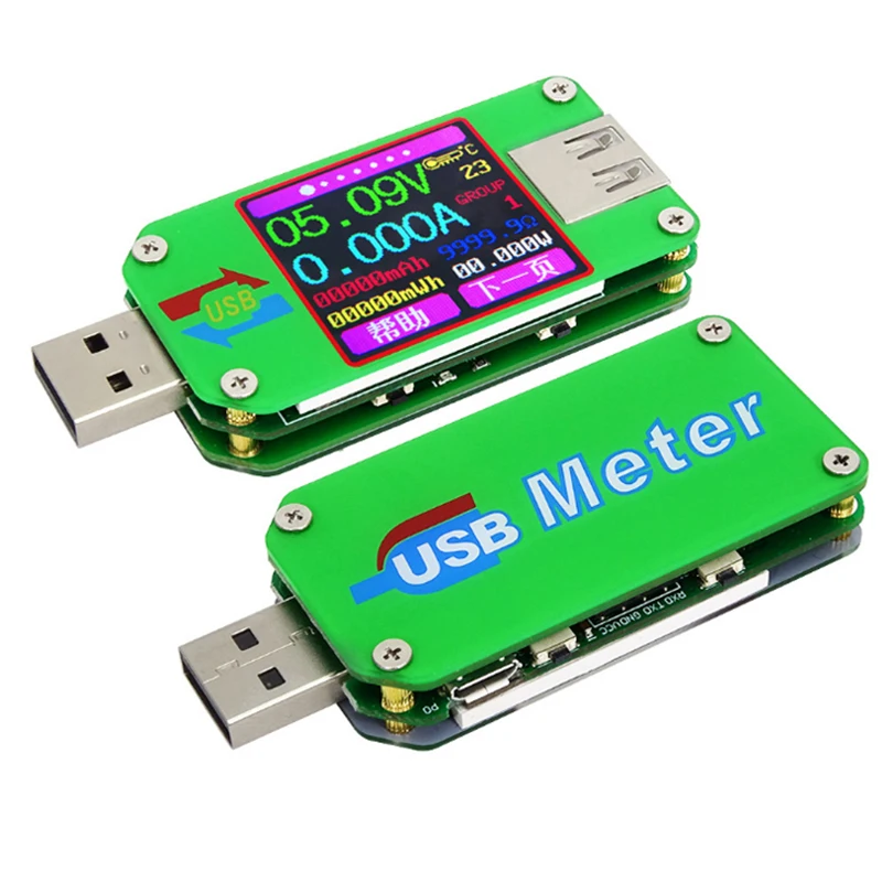 

UM24C USB 2.0 Color LCD Display Cable Tester Voltmeter Battery Charging Voltage DC Ammeter Capacity Monitor Thermometer