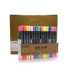 1Pcs Water-Based Marker Soft Head Double Head Watercolor Paint Pen Color Pen Hand-Painted Set Writing Brush