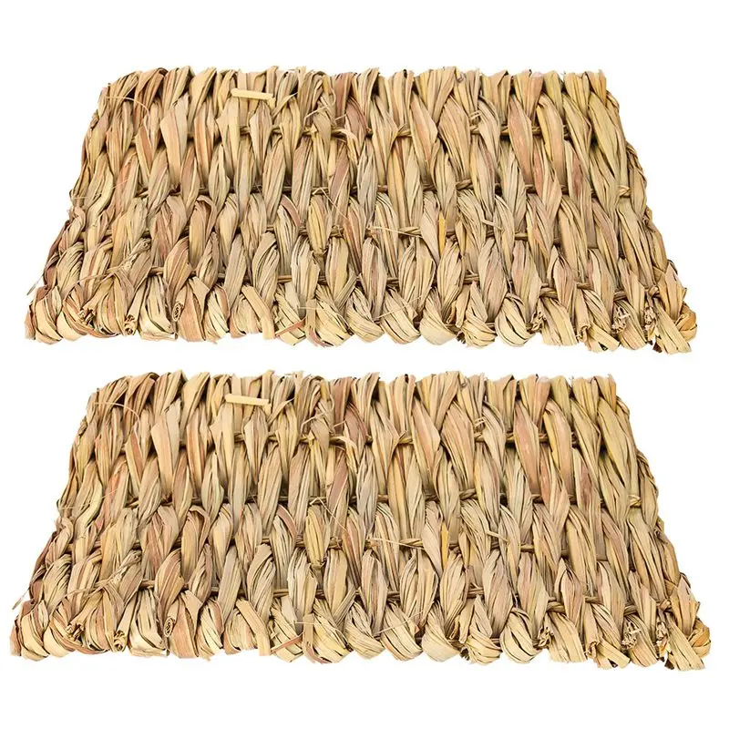 New Rabbit Grass Chew Mat Small Animal Natural Soft Grass Hamster House Guinea Pig Cage Bed House Pad Hamster Accessories