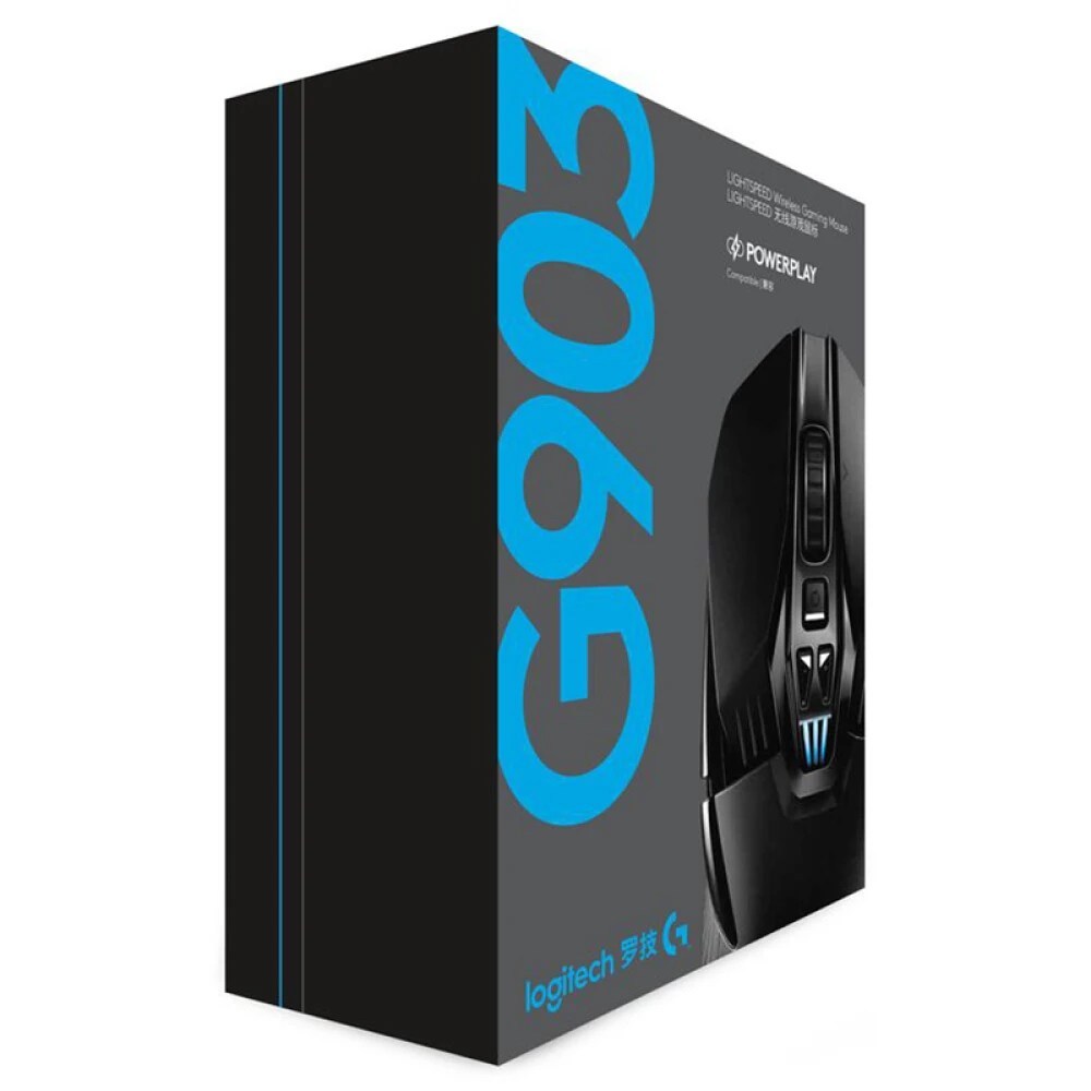 Оригинальная Беспроводная игровая мышь logitech G903 LIGHTSPEED Upgrade, RGB мышь, Двухрежимная, 12000 Макс. Точек на дюйм, поддержка системы POWERPlAY